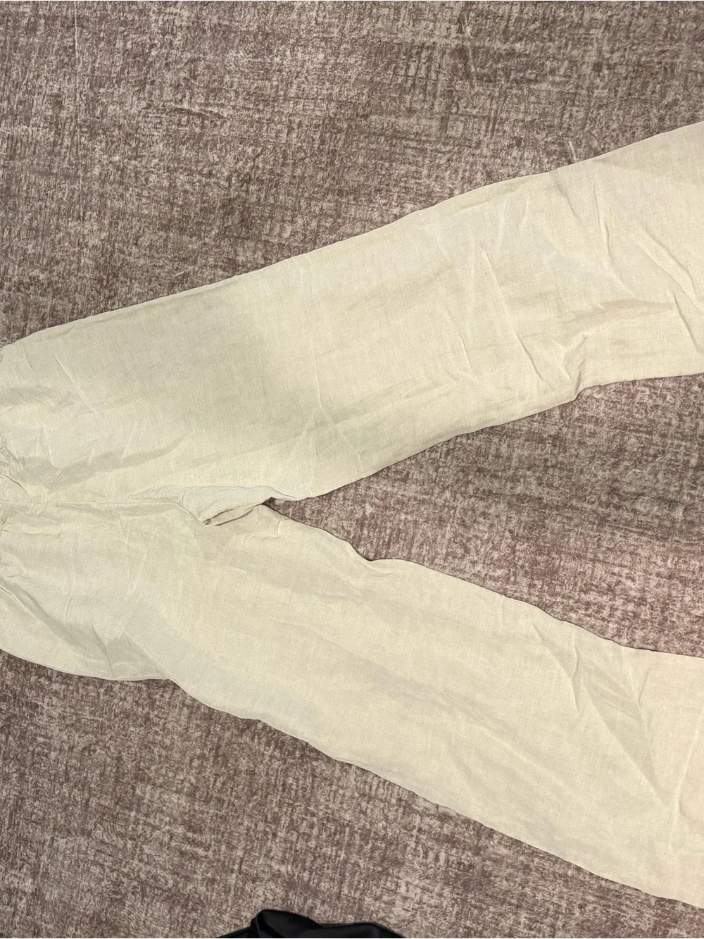 Relaxed Drawstring linen Pants in Light Beige